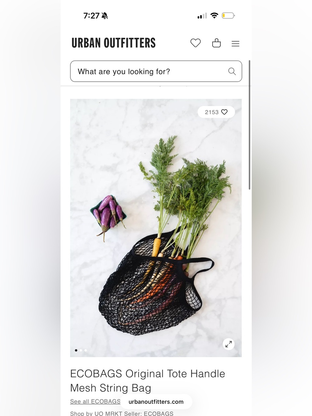 ECOBAGS Original Tote Handle Mesh String Bag